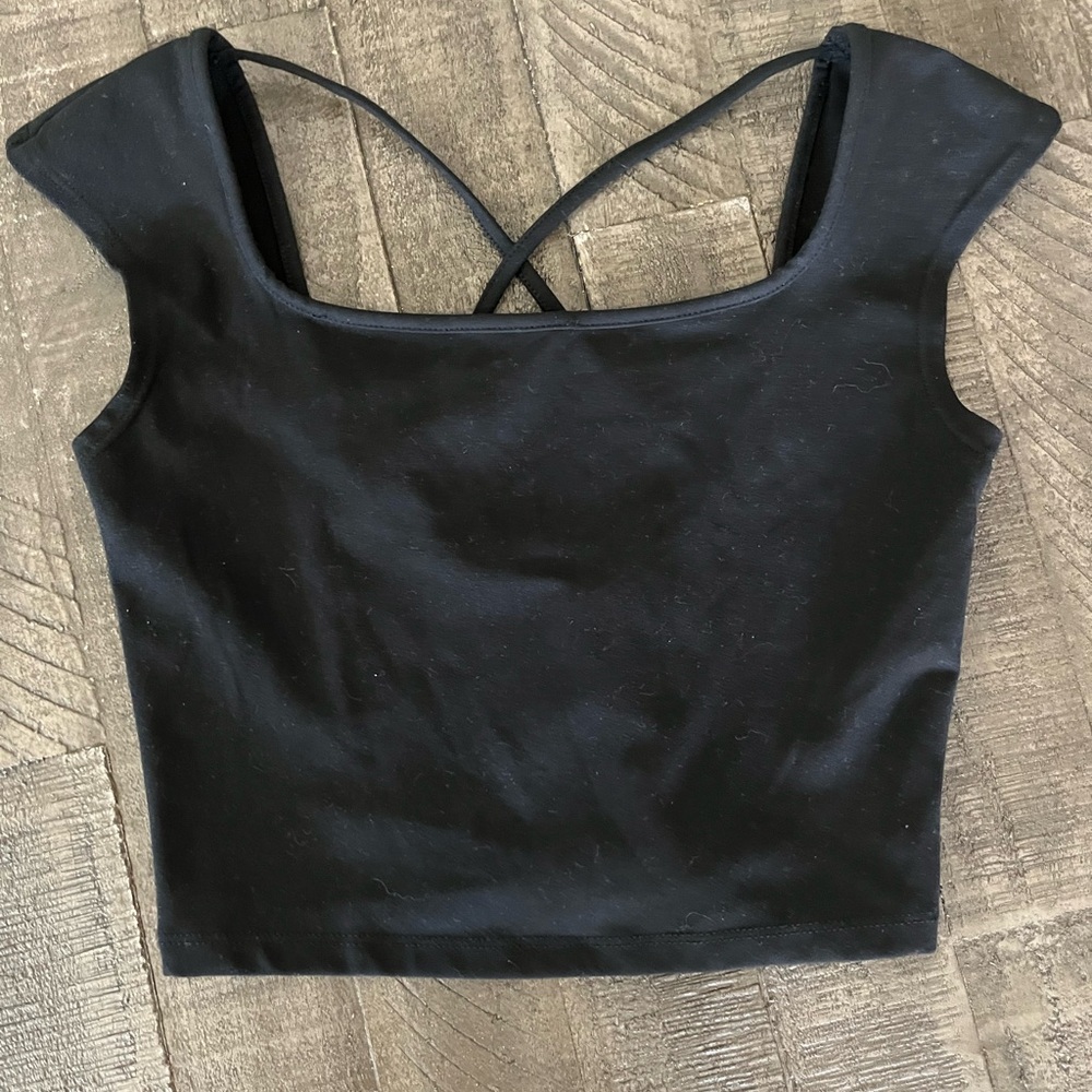 Wild Fable Black Backless Bustier Crop Top